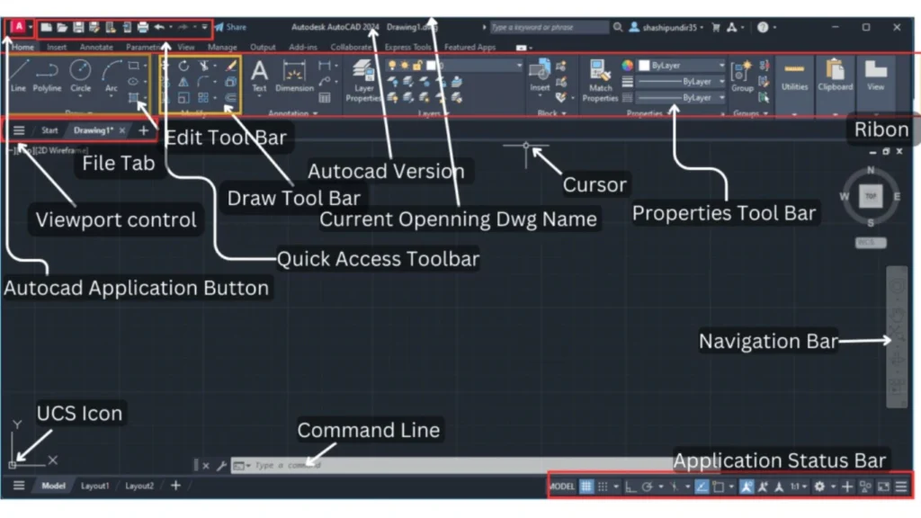 AutoCAD interface showcasing basic drawing commands for beginners to enhance understanding