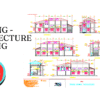 Elvation Drawing Electricty Power. Office Building