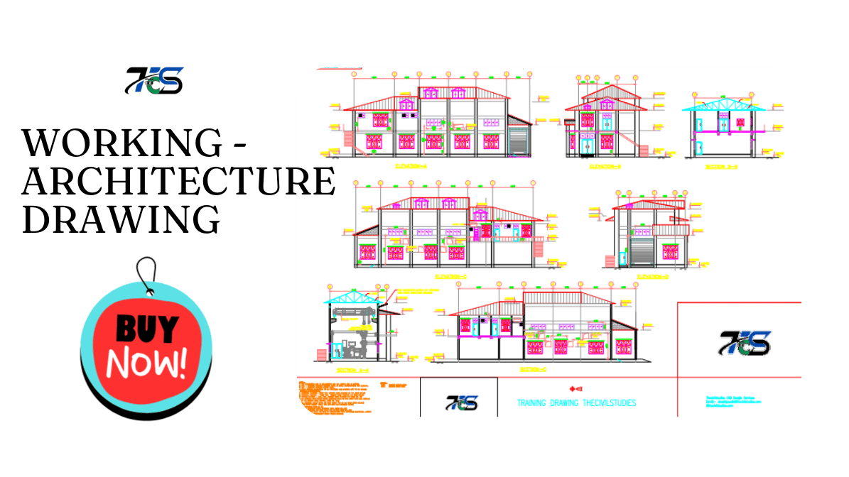 Elvation Drawing Electricty Power. Office Building