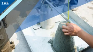 5-inch concrete slump test visual showing concrete slump cone measurement in civil engineering.