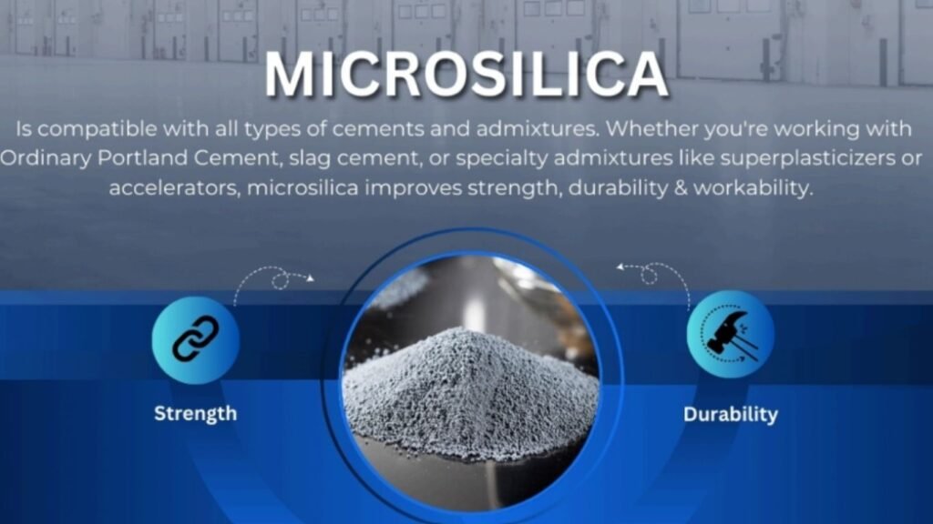 "Illustration showing the impact of silica fume on shotcrete workability, highlighting the balance between enhanced durability and potential challenges in fluidity