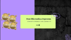 Close-up of concrete mix with microsilica particles, demonstrating how this additive enhances concrete's strength and durability by reducing porosity and increasing resistance to cracking and weathering