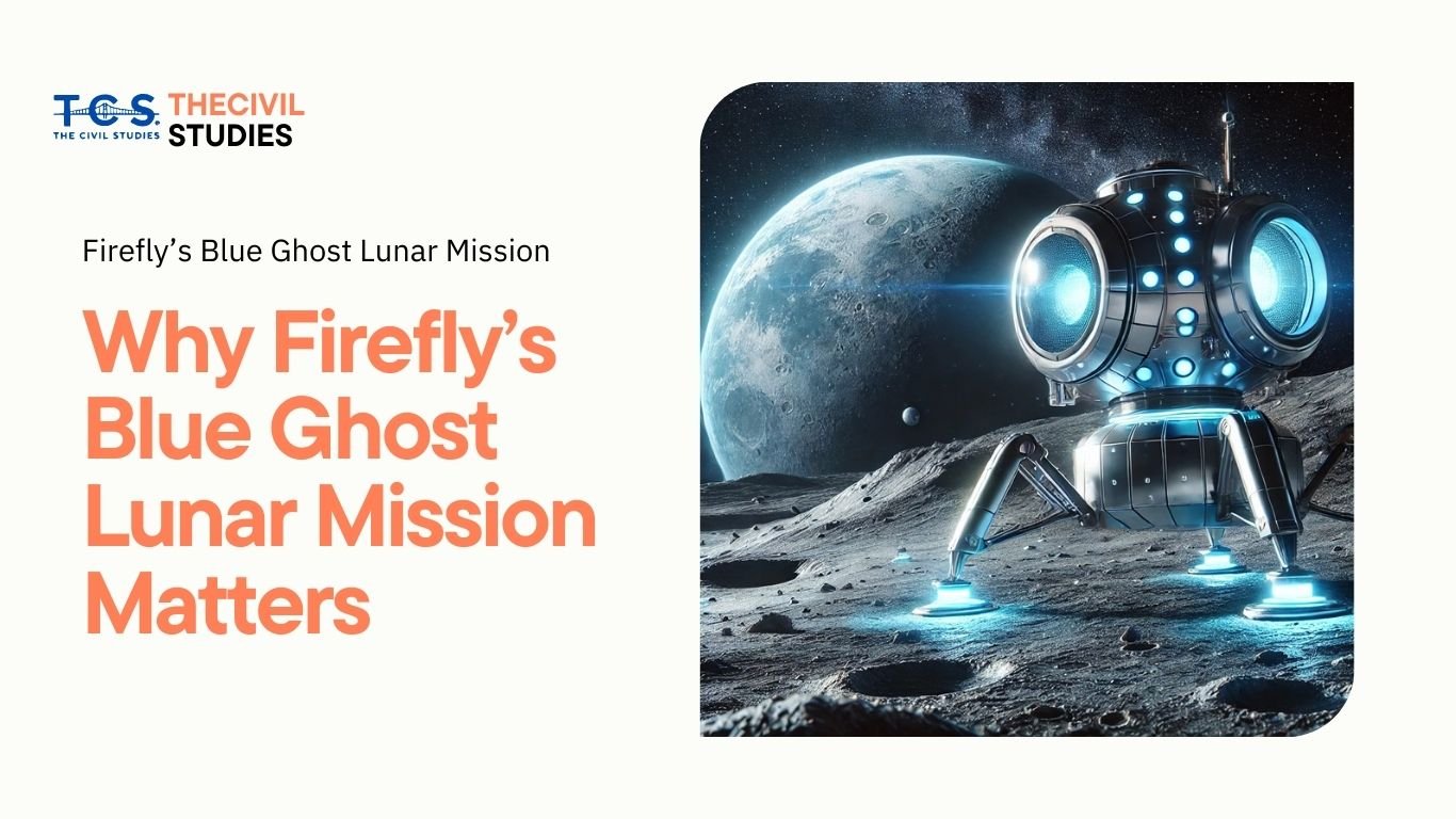 A futuristic lunar lander, Firefly Aerospace’s Blue Ghost, successfully landed on the Moon’s surface in 2025, contributing to NASA’s Artemis lunar exploration.