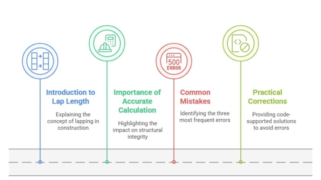 Top 3 Common Mistakes While Calculating Lap Length in RCC (With Solutions) 2 showing common errors in lap length placement in reinforced concrete