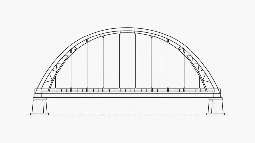 Midspan cross-section showing dual ribs and internal bracing.