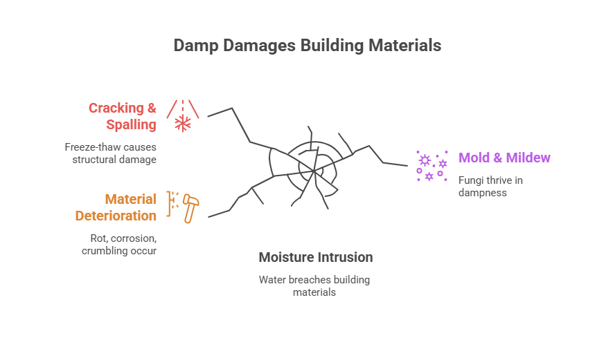 How Improper Damp Proofing Can Lead to Costly Structural Damage 2 Damp Damages Building Materials, DPC (Damp proof Course)