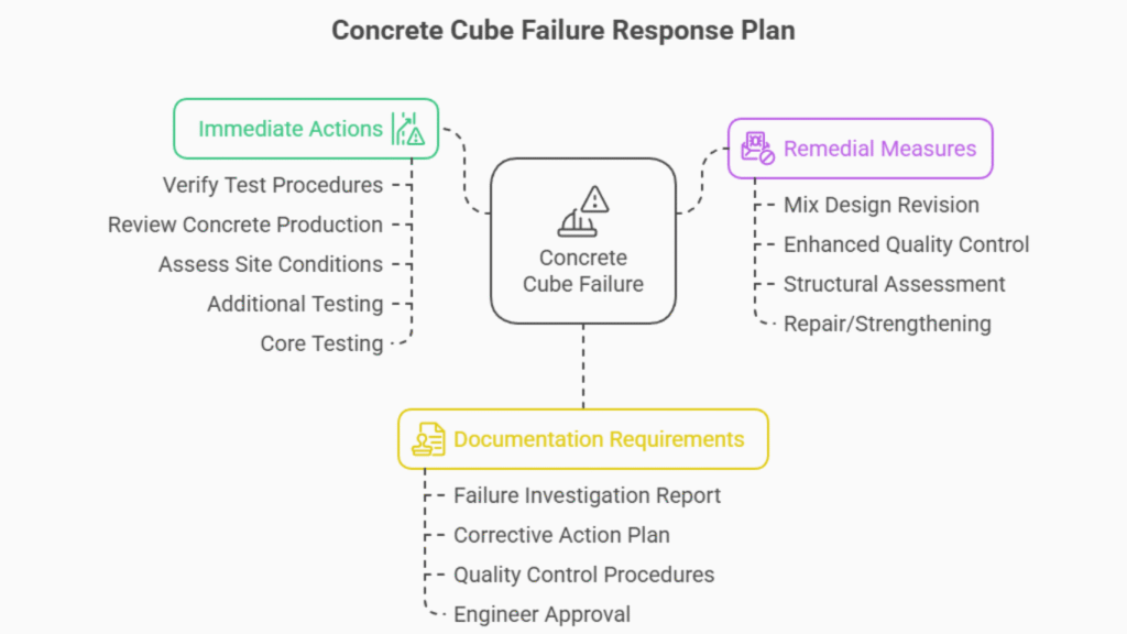 Concrete Cube Test – Complete Guide to Procedure, Frequency & Acceptance Criteria (IS 516 & IS 456:2000) 5 Acceptance criteria for concrete cube test results based on IS 456:2000, showing minimum individual strength and average strength for various concrete grades.