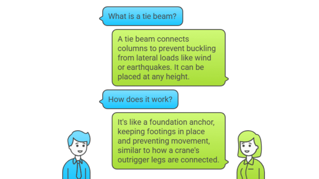Plinth Beam vs Tie Beam, Which One Do You Actually Need? 4 a tie beam connecting two columns above foundation level to enhance structural stability